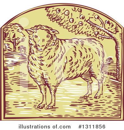 Royalty-Free (RF) Sheep Clipart Illustration by patrimonio - Stock Sample #1311856