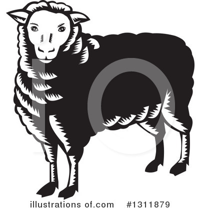 Royalty-Free (RF) Sheep Clipart Illustration by patrimonio - Stock Sample #1311879