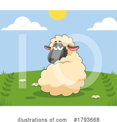 Royalty-Free (RF) Sheep Clipart Illustration by Hit Toon - Stock Sample #1793668