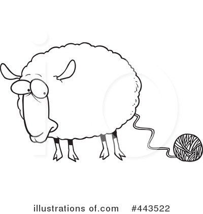 Royalty-Free (RF) Sheep Clipart Illustration by toonaday - Stock Sample #443522