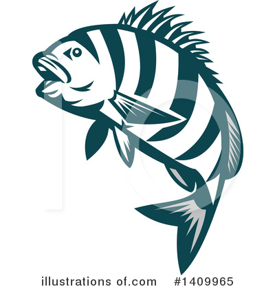 Royalty-Free (RF) Sheepshead Clipart Illustration by patrimonio - Stock Sample #1409965