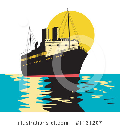 Cargo Ship Clipart #1131207 by patrimonio