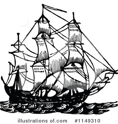 Royalty-Free (RF) Ship Clipart Illustration by Prawny Vintage - Stock Sample #1149310