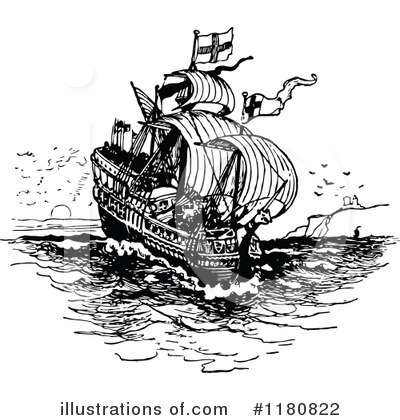 Royalty-Free (RF) Ship Clipart Illustration by Prawny Vintage - Stock Sample #1180822