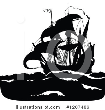 Royalty-Free (RF) Ship Clipart Illustration by Prawny Vintage - Stock Sample #1207486