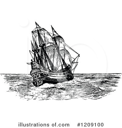 Royalty-Free (RF) Ship Clipart Illustration by Prawny Vintage - Stock Sample #1209100