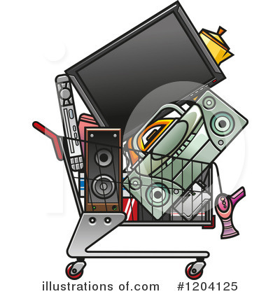 Royalty-Free (RF) Shopping Cart Clipart Illustration by Vector Tradition SM - Stock Sample #1204125