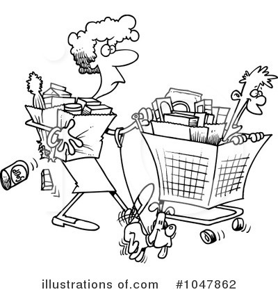 Royalty-Free (RF) Shopping Clipart Illustration by toonaday - Stock Sample #1047862