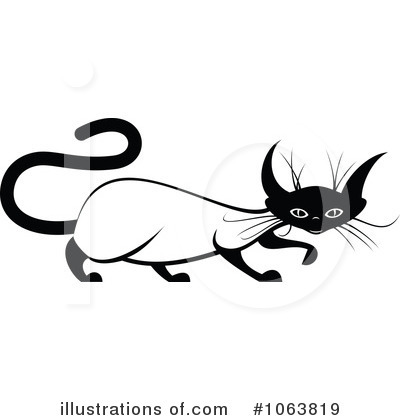 Royalty-Free (RF) Siamese Cat Clipart Illustration by Vector Tradition SM - Stock Sample #1063819