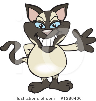Royalty-Free (RF) Siamese Cat Clipart Illustration by Dennis Holmes Designs - Stock Sample #1280400