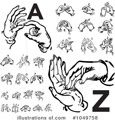 Royalty-Free (RF) Sign Language Clipart Illustration by BestVector - Stock Sample #1049758