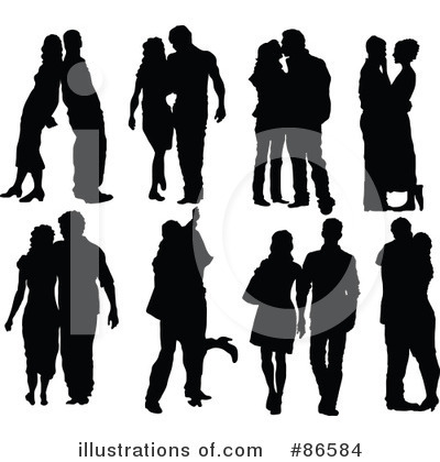 Royalty-Free (RF) Silhouette Clipart Illustration by Pushkin - Stock Sample #86584