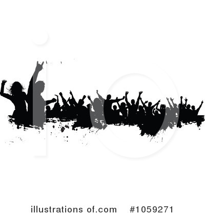 Royalty-Free (RF) Silhouetted Dancers Clipart Illustration by KJ Pargeter - Stock Sample #1059271