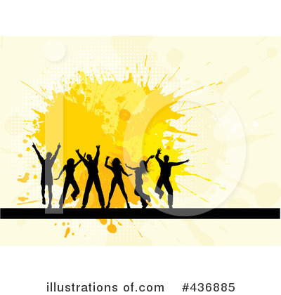 Royalty-Free (RF) Silhouetted Dancers Clipart Illustration by KJ Pargeter - Stock Sample #436885