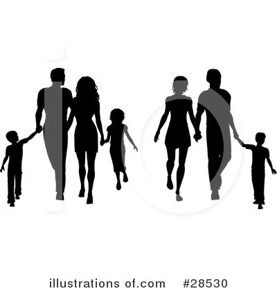 Royalty-Free (RF) Silhouetted People Clipart Illustration by KJ Pargeter - Stock Sample #28530