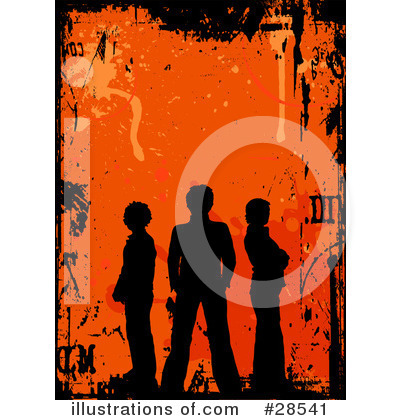 Royalty-Free (RF) Silhouetted People Clipart Illustration by KJ Pargeter - Stock Sample #28541