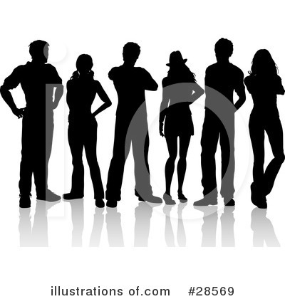 Royalty-Free (RF) Silhouetted People Clipart Illustration by KJ Pargeter - Stock Sample #28569