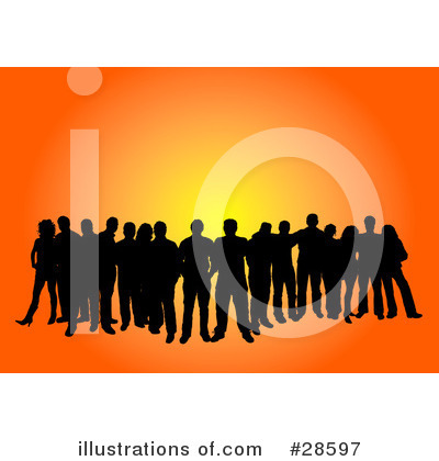 Royalty-Free (RF) Silhouetted People Clipart Illustration by KJ Pargeter - Stock Sample #28597