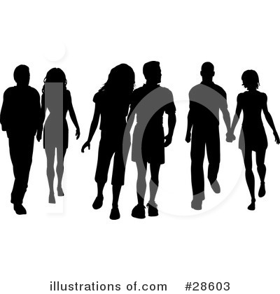 Royalty-Free (RF) Silhouetted People Clipart Illustration by KJ Pargeter - Stock Sample #28603