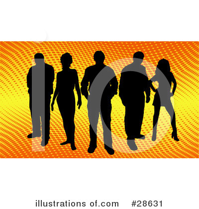 Royalty-Free (RF) Silhouetted People Clipart Illustration by KJ Pargeter - Stock Sample #28631