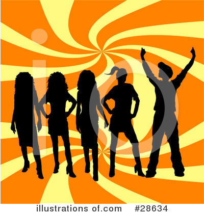 Royalty-Free (RF) Silhouetted People Clipart Illustration by KJ Pargeter - Stock Sample #28634