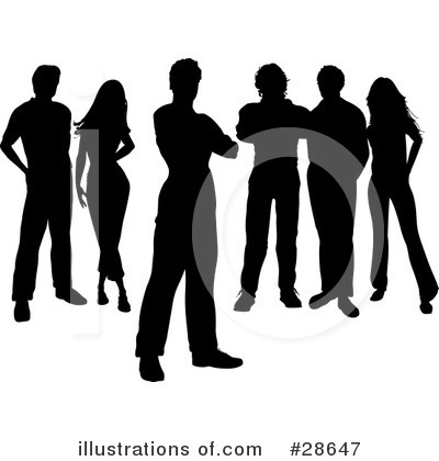 Royalty-Free (RF) Silhouetted People Clipart Illustration by KJ Pargeter - Stock Sample #28647