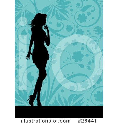 Royalty-Free (RF) Silhouetted Woman Clipart Illustration by KJ Pargeter - Stock Sample #28441