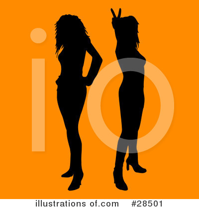Royalty-Free (RF) Silhouetted Woman Clipart Illustration by KJ Pargeter - Stock Sample #28501