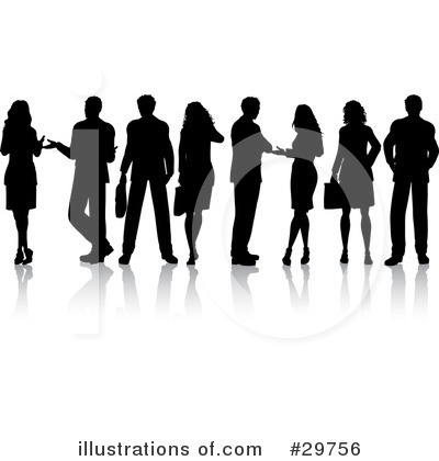 Royalty-Free (RF) Silhouettes Clipart Illustration by KJ Pargeter - Stock Sample #29756