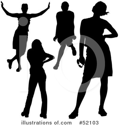 Royalty-Free (RF) Silhouettes Clipart Illustration by dero - Stock Sample #52103