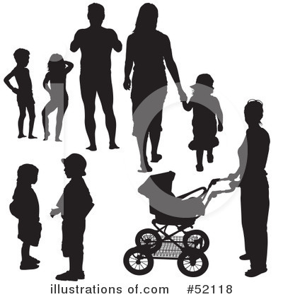 Royalty-Free (RF) Silhouettes Clipart Illustration by dero - Stock Sample #52118