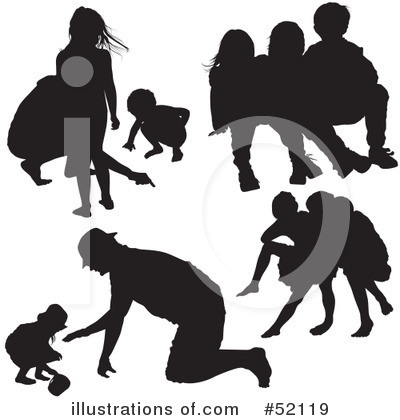 Royalty-Free (RF) Silhouettes Clipart Illustration by dero - Stock Sample #52119