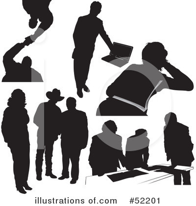 Royalty-Free (RF) Silhouettes Clipart Illustration by dero - Stock Sample #52201