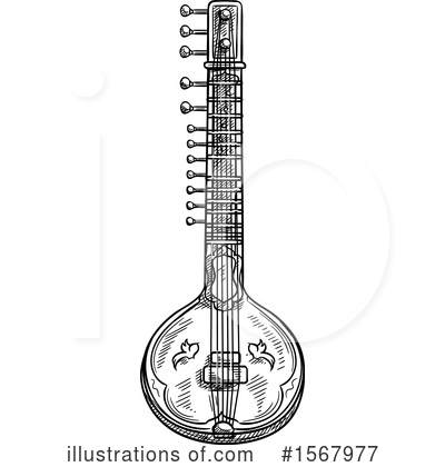 Royalty-Free (RF) Sitar Clipart Illustration by Vector Tradition SM - Stock Sample #1567977