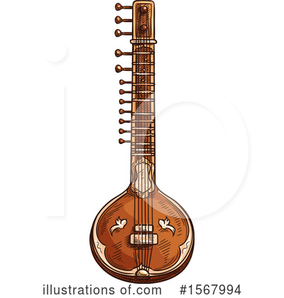Sitar Clipart #1567994 by Vector Tradition SM