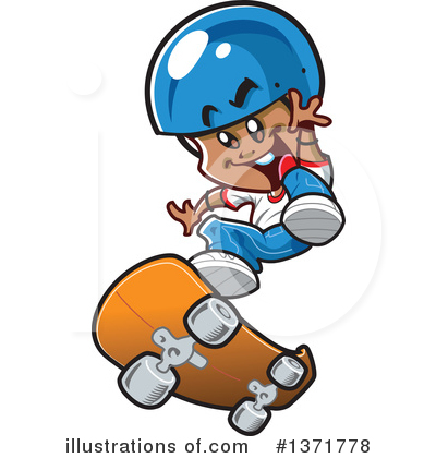 Royalty-Free (RF) Skateboarding Clipart Illustration by Clip Art Mascots - Stock Sample #1371778
