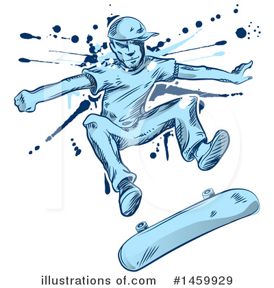 Skateboarding Clipart #1459929 by Domenico Condello