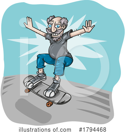 Royalty-Free (RF) Skateboarding Clipart Illustration by Domenico Condello - Stock Sample #1794468
