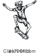 Skateboarding Clipart #1794469 by Domenico Condello