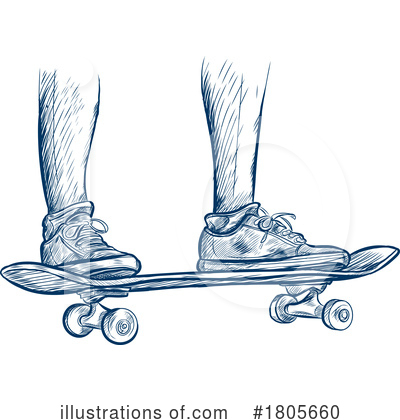 Skateboarding Clipart #1805660 by Domenico Condello