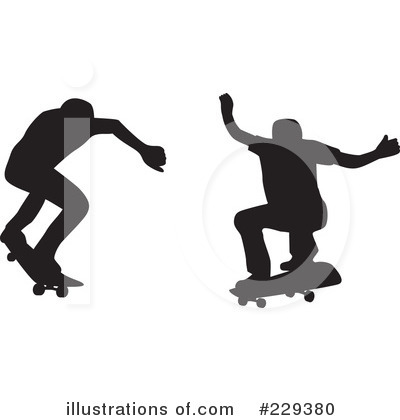 Royalty-Free (RF) Skateboarding Clipart Illustration by patrimonio - Stock Sample #229380