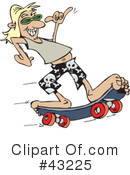 Skateboarding Clipart #43225 by Dennis Holmes Designs