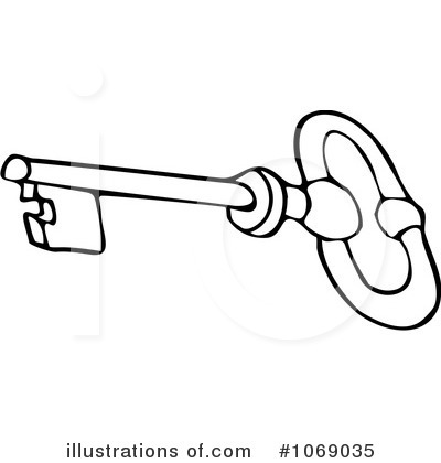 Royalty-Free (RF) Skeleton Key Clipart Illustration by djart - Stock Sample #1069035