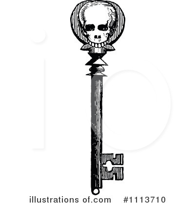 Royalty-Free (RF) Skeleton Key Clipart Illustration by Prawny Vintage - Stock Sample #1113710
