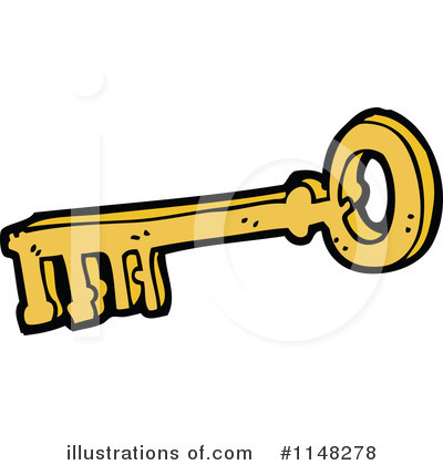 Royalty-Free (RF) Skeleton Key Clipart Illustration by lineartestpilot - Stock Sample #1148278