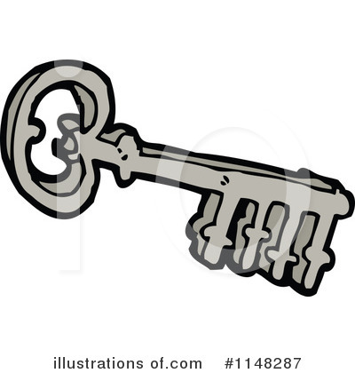 Royalty-Free (RF) Skeleton Key Clipart Illustration by lineartestpilot - Stock Sample #1148287
