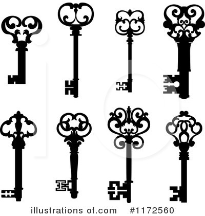 Royalty-Free (RF) Skeleton Key Clipart Illustration by Vector Tradition SM - Stock Sample #1172560