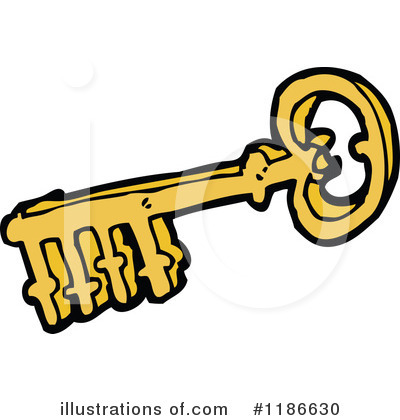 Royalty-Free (RF) Skeleton Key Clipart Illustration by lineartestpilot - Stock Sample #1186630