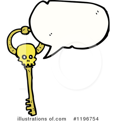 Royalty-Free (RF) Skeleton Key Clipart Illustration by lineartestpilot - Stock Sample #1196754