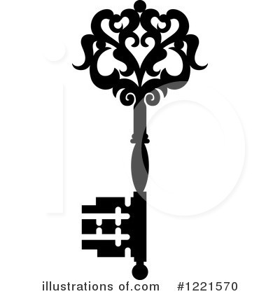 Royalty-Free (RF) Skeleton Key Clipart Illustration by Vector Tradition SM - Stock Sample #1221570